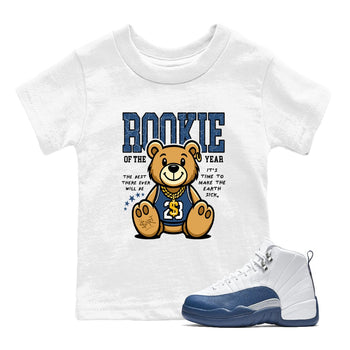 Air Jordan 12 French Blue best t-shirt for sneakerheads family Rookie Of The Year sneaker match tees Air Jordan 12 French Blue graphic sneaker matching shirts SNRT Sneaker Tees Youth Baby White 1 tee