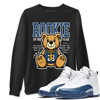 Air Jordan 12 French Blue best t-shirt for sneakerheads family Rookie Of The Year sneaker match tees Air Jordan 12 French Blue graphic sneaker matching shirts SNRT Sneaker Tees unisex cotton Black 1 shirts