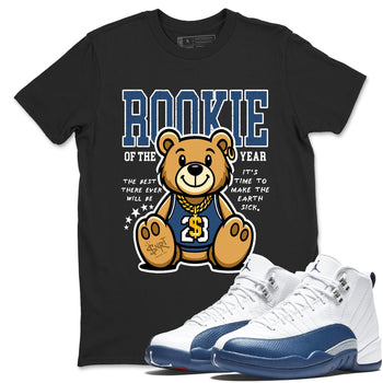 Air Jordan 12 French Blue best t-shirt for sneakerheads family Rookie Of The Year sneaker match tees Air Jordan 12 French Blue graphic sneaker matching shirts SNRT Sneaker Tees unisex cotton Black 1 shirts