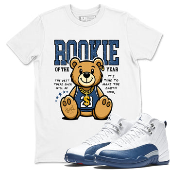 Air Jordan 12 French Blue best t-shirt for sneakerheads family Rookie Of The Year sneaker match tees Air Jordan 12 French Blue graphic sneaker matching shirts SNRT Sneaker Tees unisex cotton White 1 shirts
