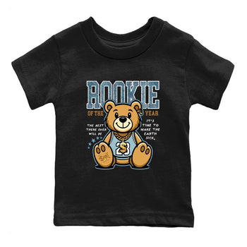 Sneaker match tees – Sneaker Tees To Match 4s Worn Blue Air Jordan 4 Denim Shoes – Rookie Of The Year Kids T-Shirt Black 2