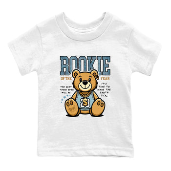 Sneaker match tees – Sneaker Tees To Match 4s Worn Blue Air Jordan 4 Denim Shoes – Rookie Of The Year Kids T-Shirt White 2