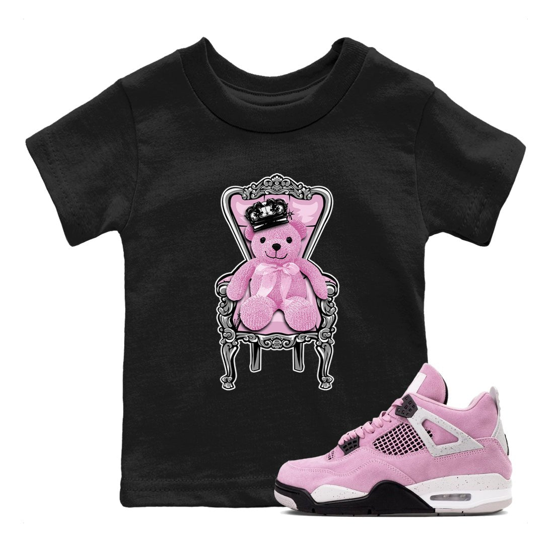 4s Retro Orchid shirts to match jordans Royal Bear sneaker match tees Air Jordan 4 WMNS Orchid match shoes to clothes SNRT Sneaker Tees Youth Baby Black 1 tee