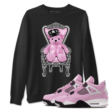 4s Retro Orchid shirts to match jordans Royal Bear sneaker match tees Air Jordan 4 WMNS Orchid match shoes to clothes SNRT Sneaker Tees unisex cotton Black 1 shirts