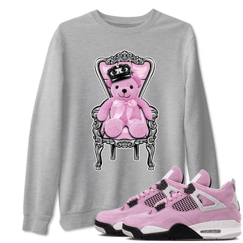 4s Retro Orchid shirts to match jordans Royal Bear sneaker match tees Air Jordan 4 WMNS Orchid match shoes to clothes SNRT Sneaker Tees unisex cotton Heather Grey 1 shirts