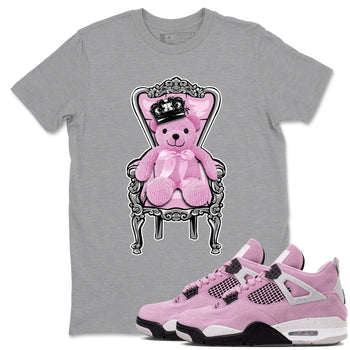 4s Retro Orchid shirts to match jordans Royal Bear sneaker match tees Air Jordan 4 WMNS Orchid match shoes to clothes SNRT Sneaker Tees unisex cotton Heather Grey 1 shirts