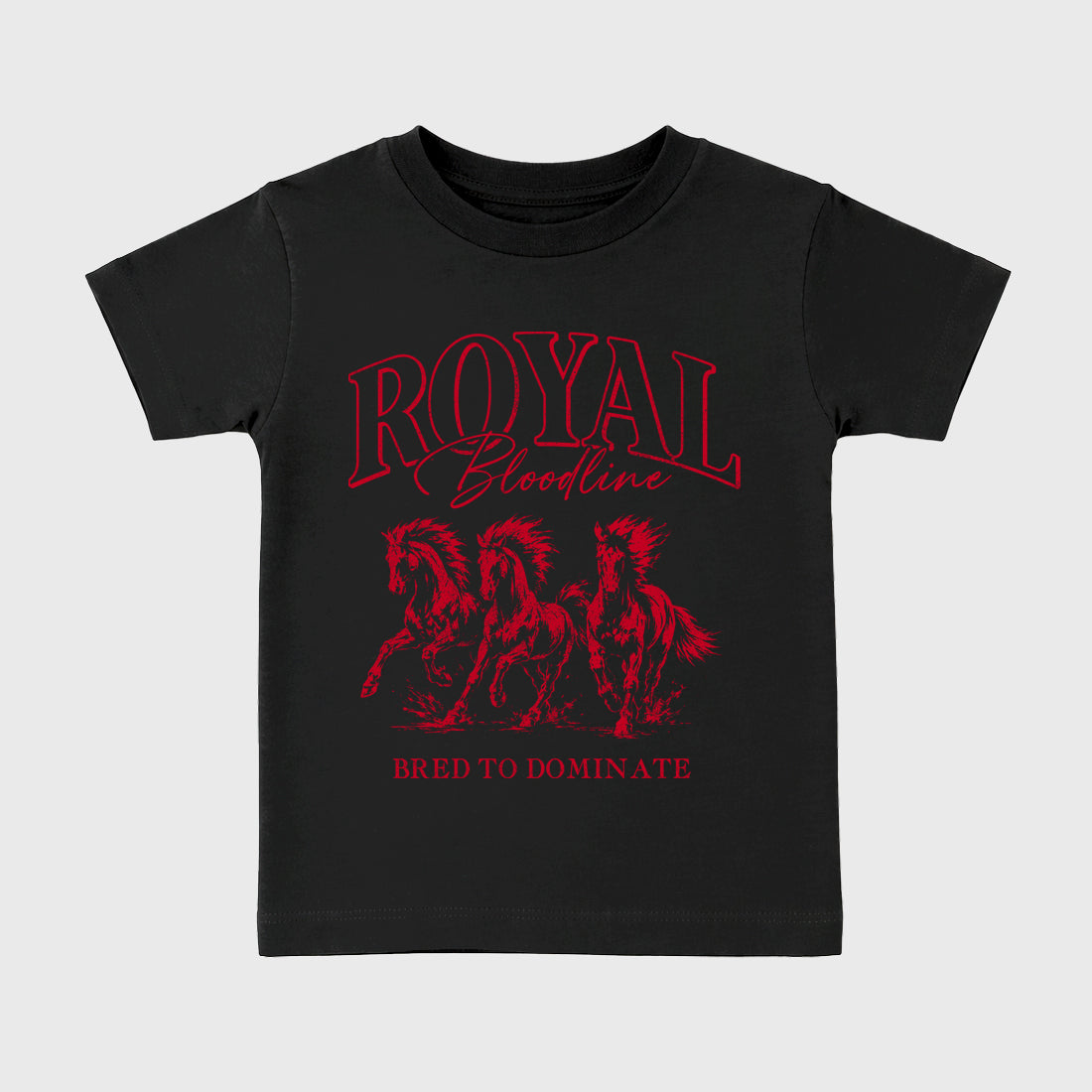 Royal Bloodline affordable baby and kids t-shirt designed to match the Air Jordan 12 Retro Bloodline, featuring coordinated Black 2 options for the perfect little sneakerhead streetwear look.