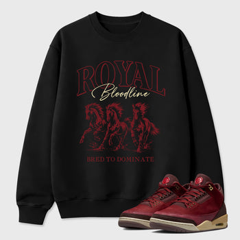 Royal Bloodline Graphic T-Shirt sneaker match tee designed for the Air Jordan 3 Bin 23, featuring coordinated color options for a perfect streetwear match. Black 1 shirt.