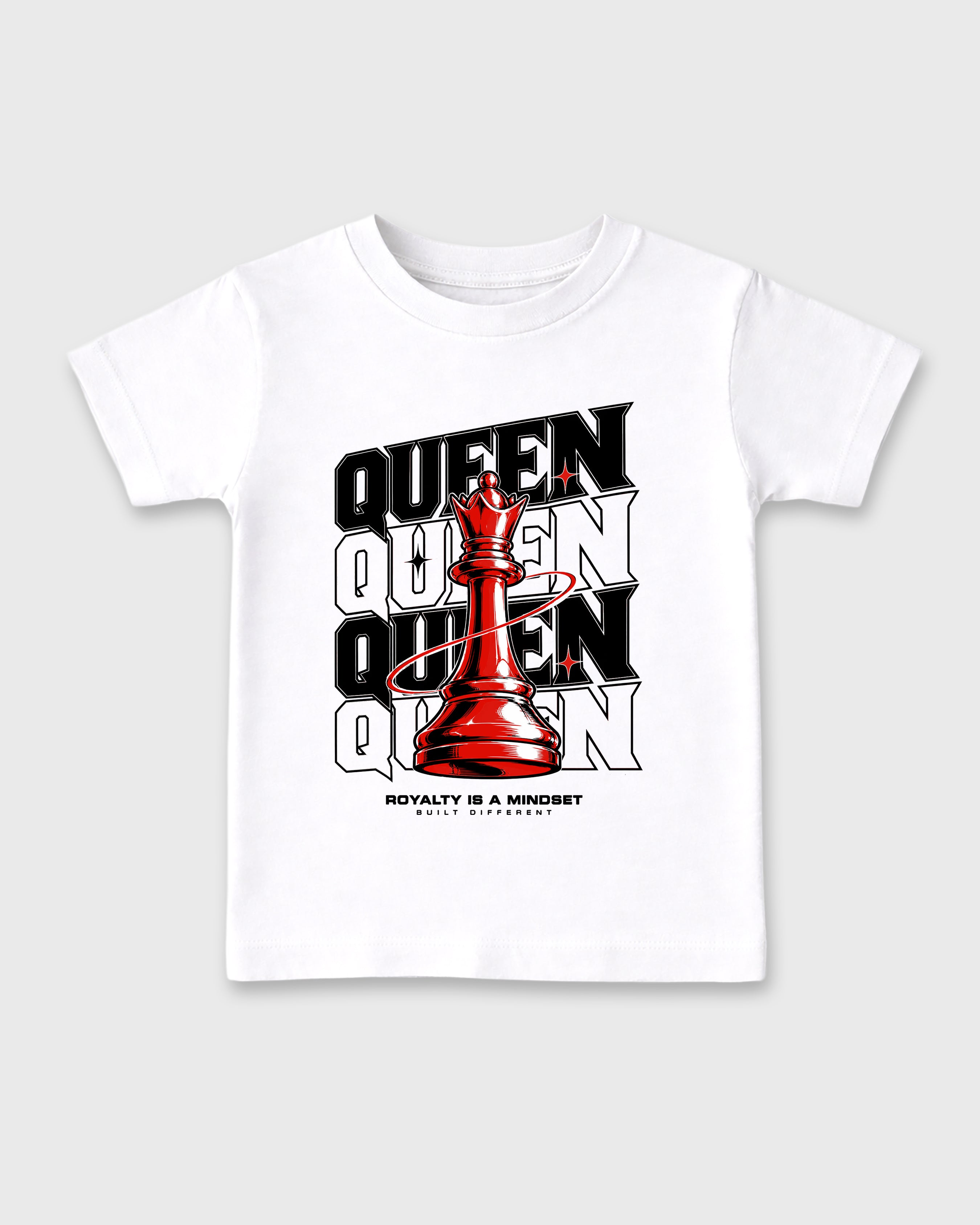 Royal Mindset Queen Baby & Kids Graphic T-Shirt featuring original artwork designed to match the Air Jordan 6 White Infrared. White 2 Kids Graphic Tee.