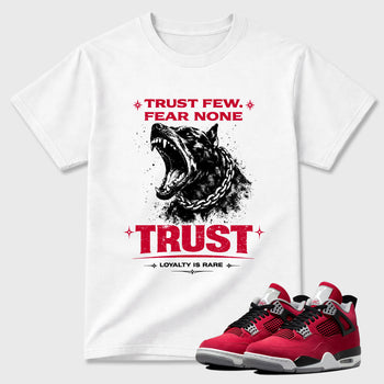 Sneaker match tees – Sneaker Tees To Match Air Jordan 4 Toro Bravo Shoes – Royalty is Rare Tee White 1