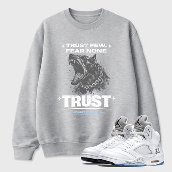 Sneaker match tees – Sneaker Tees To Match Air Jordan 5 White Metallic Shoes – Royalty is Rare Tee Heather Grey 1