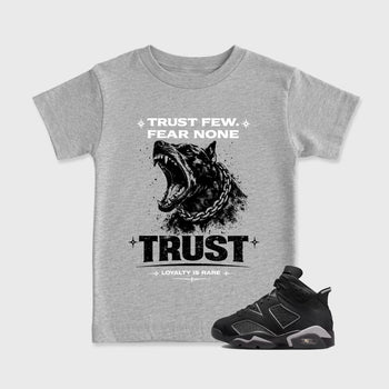 Sneaker match tees – Sneaker Tees To Match Air Jordan 6 Cap and Gown Shoes – Royalty is Rare Kids T-Shirt Heather Grey 1