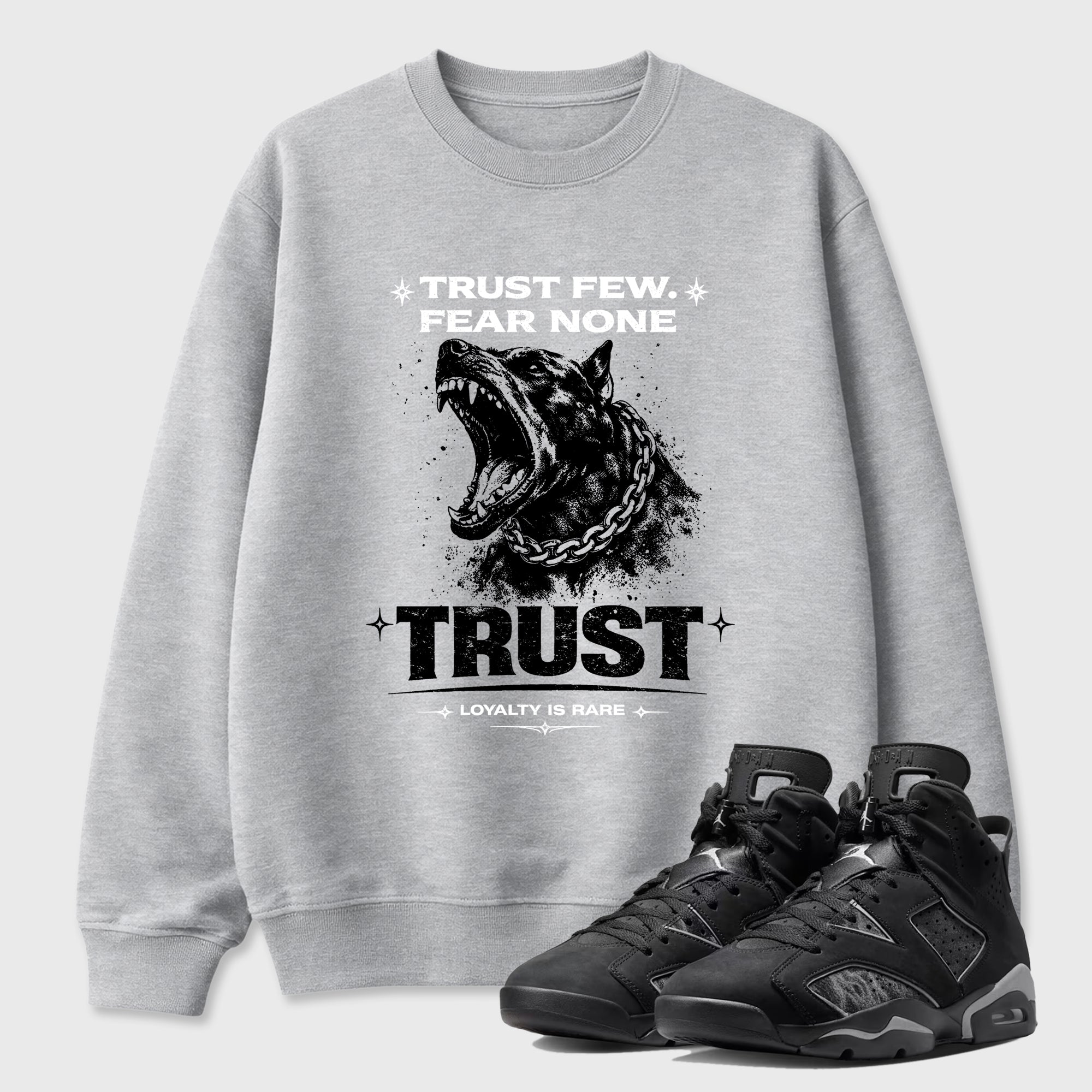 Sneaker match tees – Sneaker Tees To Match Air Jordan 6 Cap and Gown Shoes – Royalty is Rare Tee Heather Grey 1