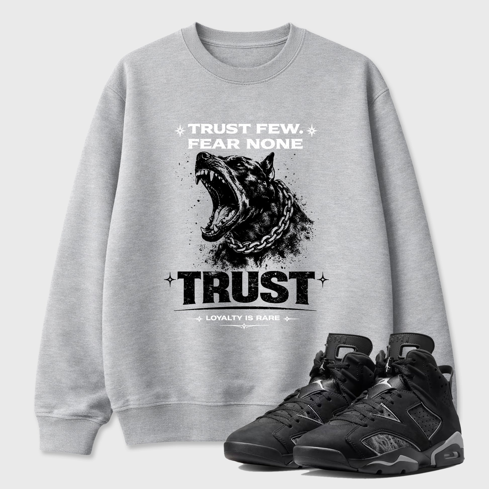 Sneaker match tees – Sneaker Tees To Match Air Jordan 6 Cap and Gown Shoes – Royalty is Rare Tee Heather Grey 1