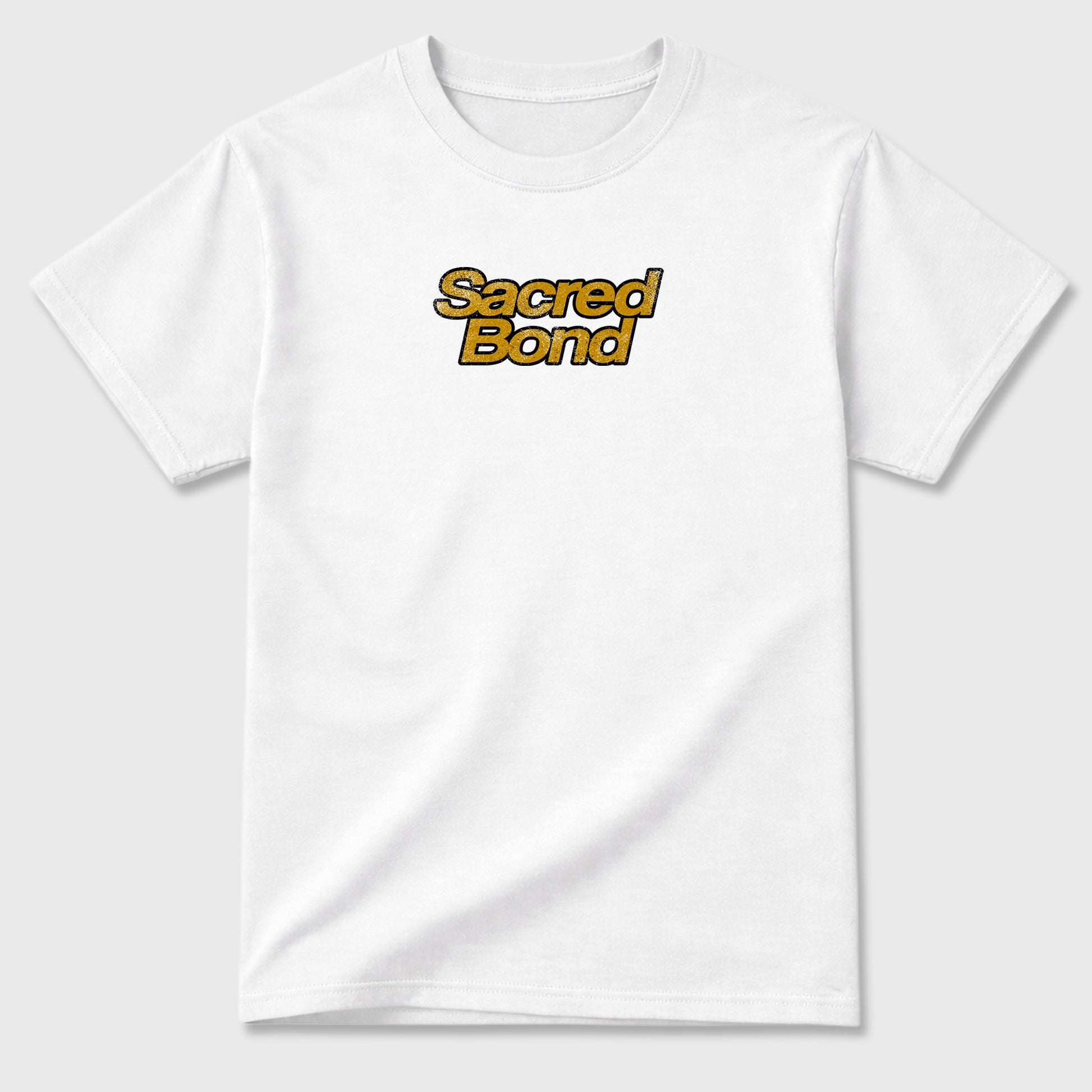 Sacred Bond front and back graphic tee styled to complete your fit with the 11s Mother's Day Gold, shown in White.