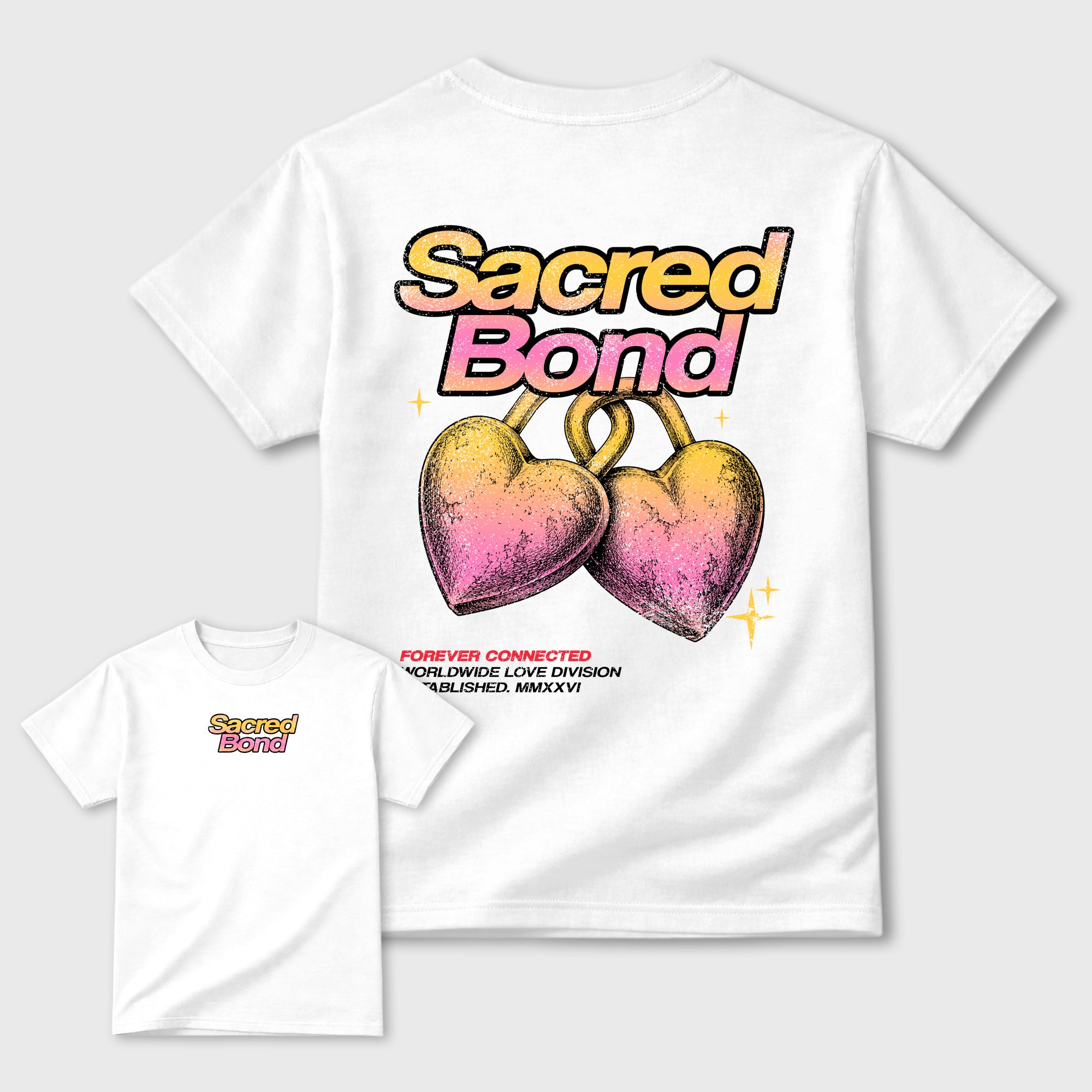 Sacred Bond Graphic T-Shirt featuring original streetwear artwork designed to match the Air Jordan 4 Comic. White Graphic T-Shirt.