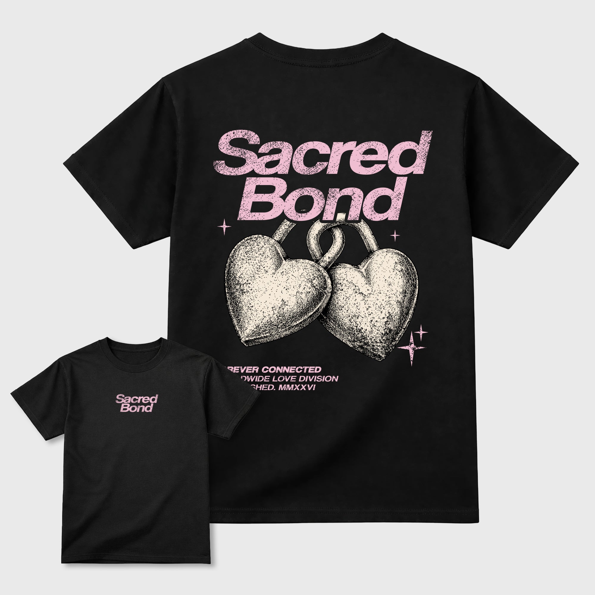 Sacred Bond sneaker match t-shirt styled to complete your sneaker outfitwith the AJ4 Iced Carmine, shown in Black.