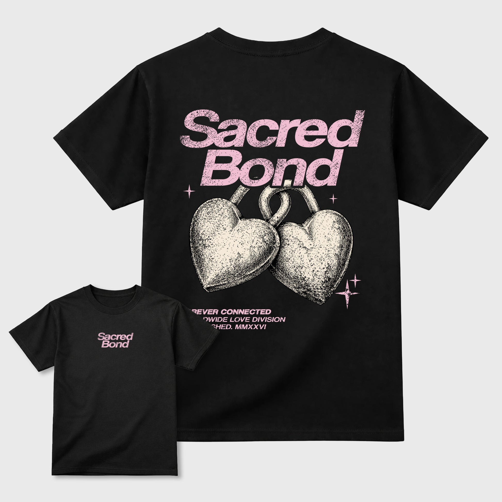 Sacred Bond sneaker match t-shirt styled to complete your sneaker outfitwith the AJ4 Iced Carmine, shown in Black.