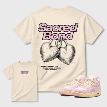 Sacred Bond sneaker match t-shirt styled to complete your sneaker outfitwith the AJ4 Iced Carmine, shown in Natural.