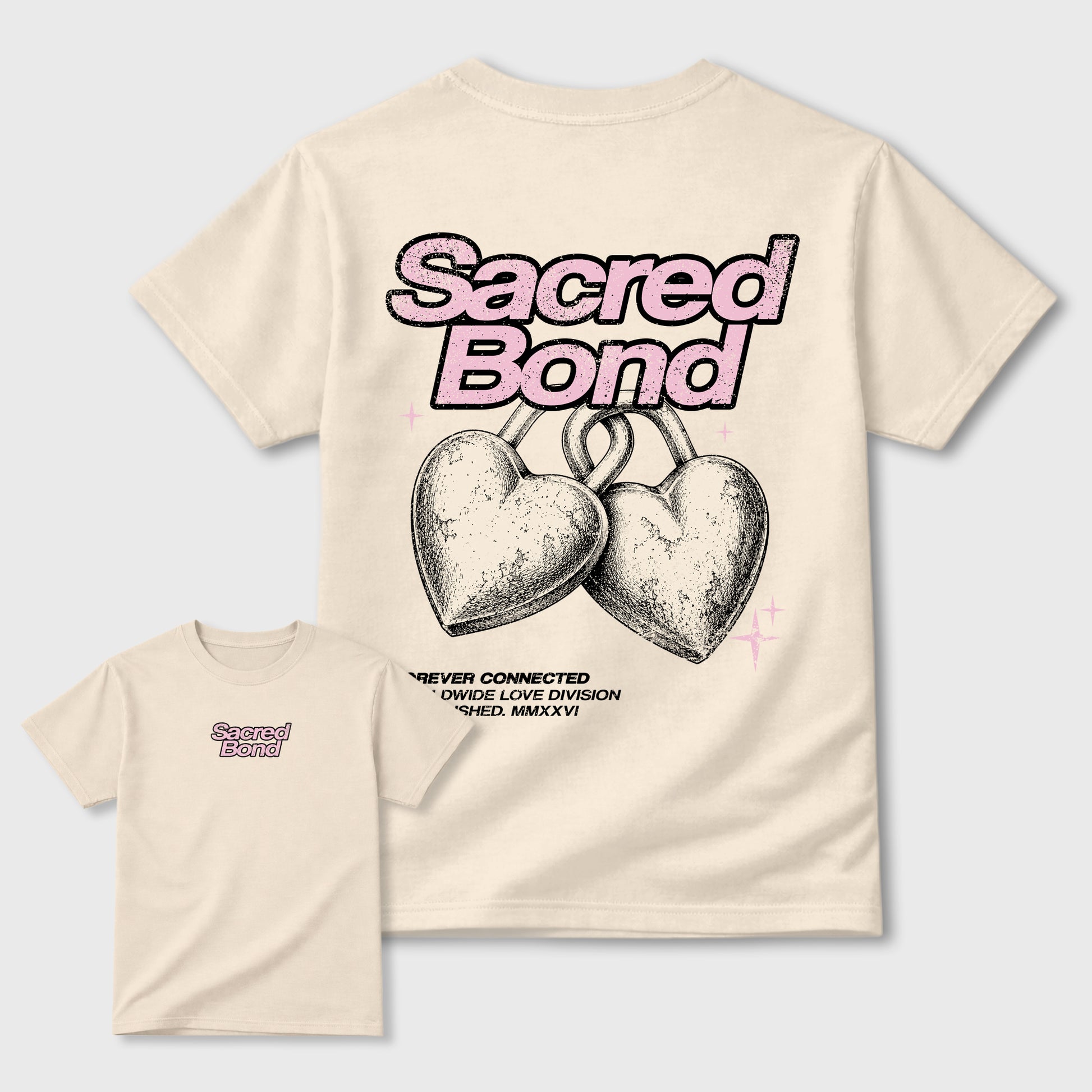 Sacred Bond sneaker match t-shirt styled to complete your sneaker outfitwith the AJ4 Iced Carmine, shown in Natural.