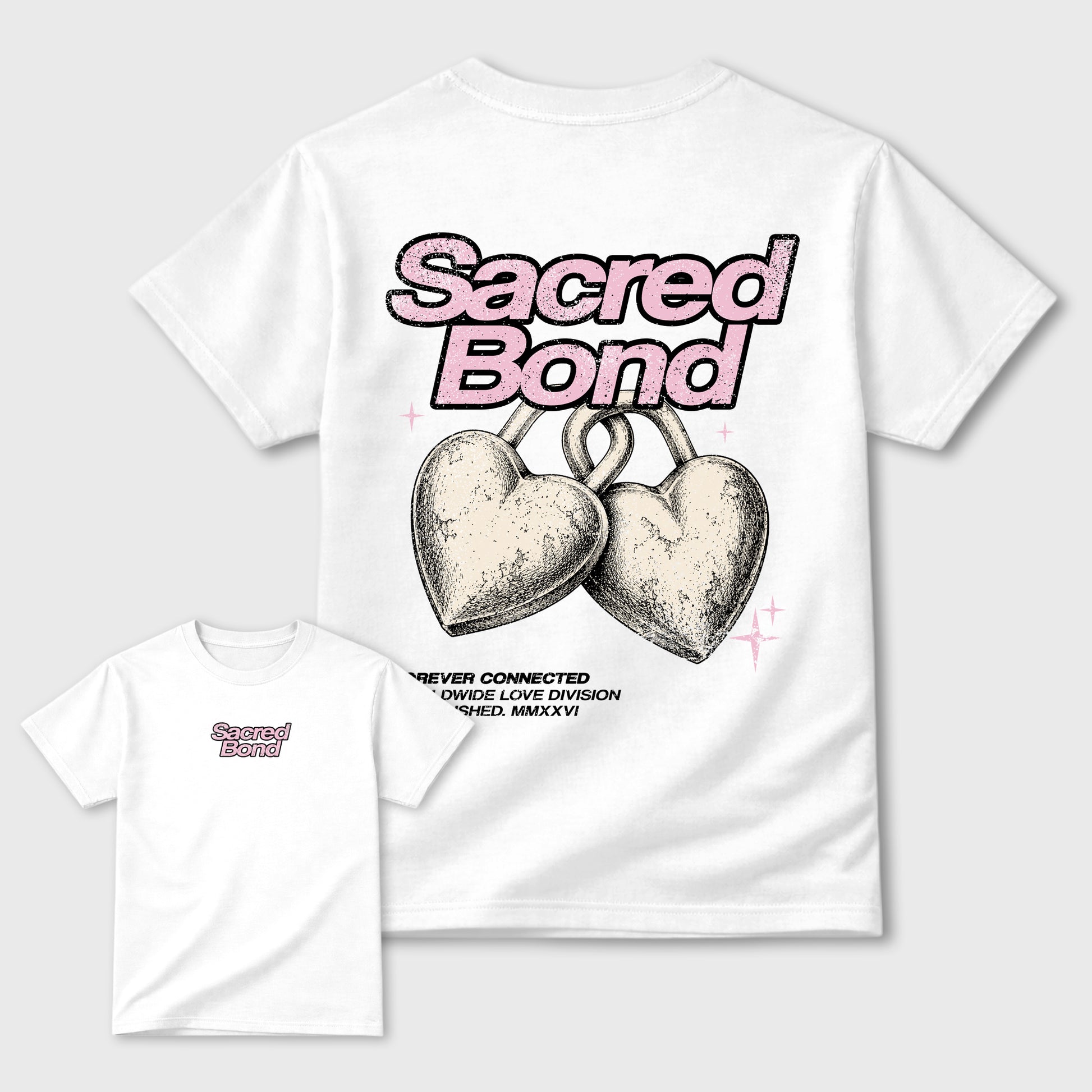 Sacred Bond sneaker match t-shirt styled to complete your sneaker outfitwith the AJ4 Iced Carmine, shown in White.