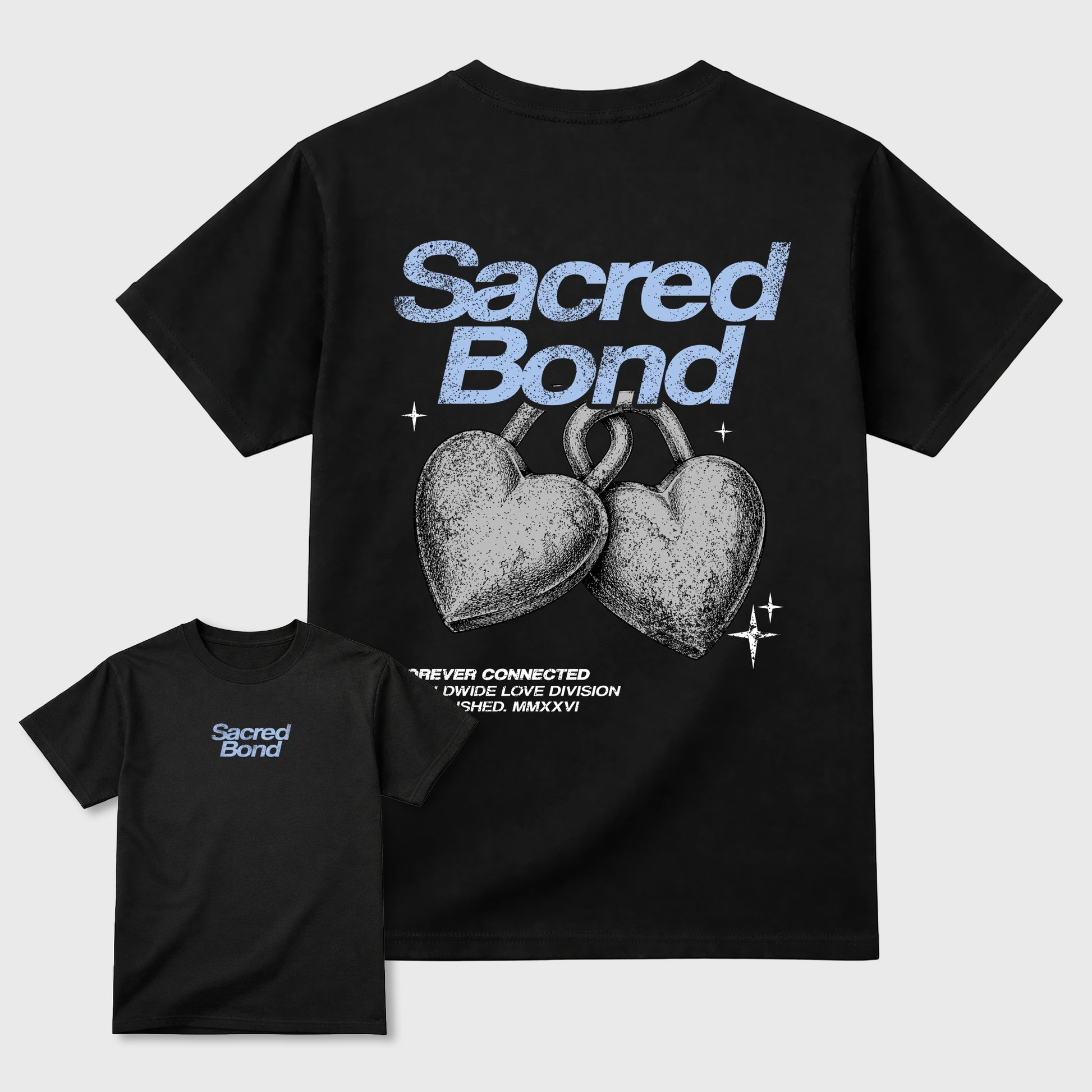 Sacred Bond sneaker match t-shirt styled to complete your sneaker outfitwith the AJ5 White Metallic, shown in Black.