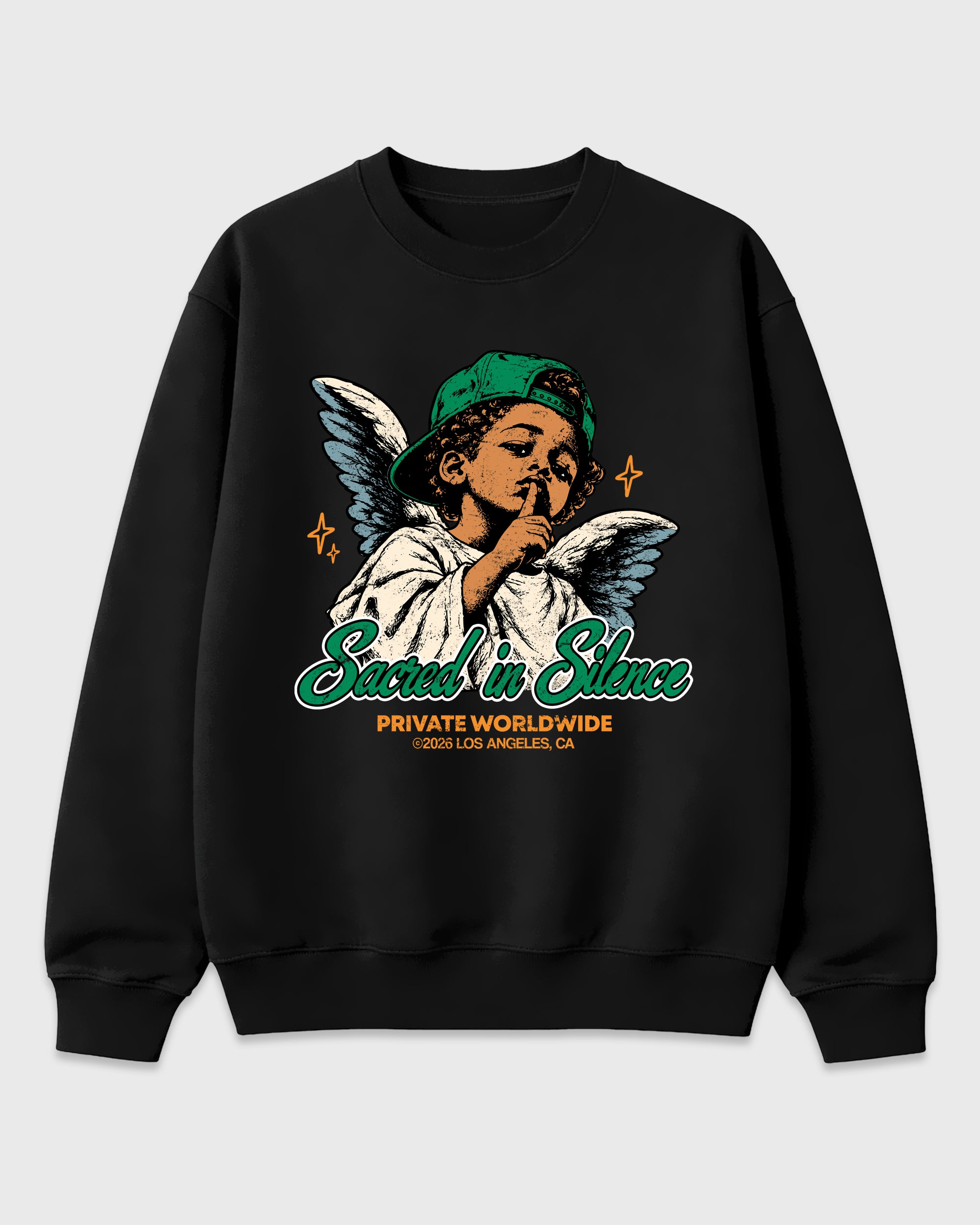 Sacred In Silence Graphic T-Shirt featuring original streetwear artwork designed to match the Air Jordan 11 Green Screen. Black 2 Graphic Tee.