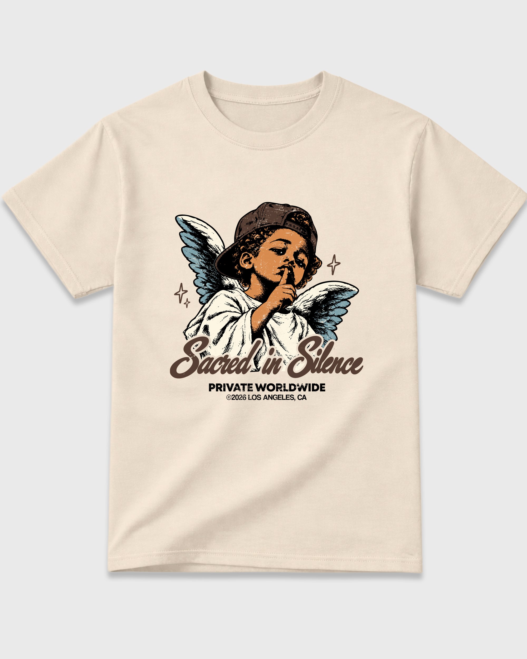 Sacred In Silence Graphic T-Shirt featuring original streetwear artwork designed to match the Air Jordan 12 Fireside. Natural 2 Graphic T-Shirt.