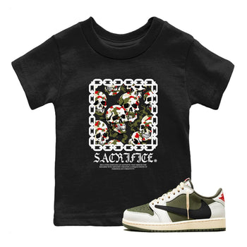 1s Travis Scott Medium Olive shirts to match jordans Sacrifice sneaker match tees Air Jordan 1 Travis Scott Medium Olive SNRT Sneaker Tees streetwear brand Baby and Youth Black 1 cotton tee