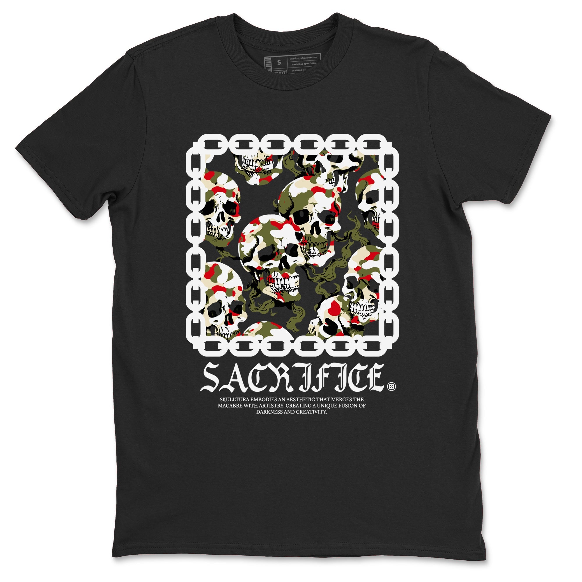 1s Travis Scott Medium Olive shirts to match jordans Sacrifice sneaker match tees Air Jordan 1 Travis Scott Medium Olive SNRT Sneaker Tees streetwear brand Black 2 unisex cotton tee