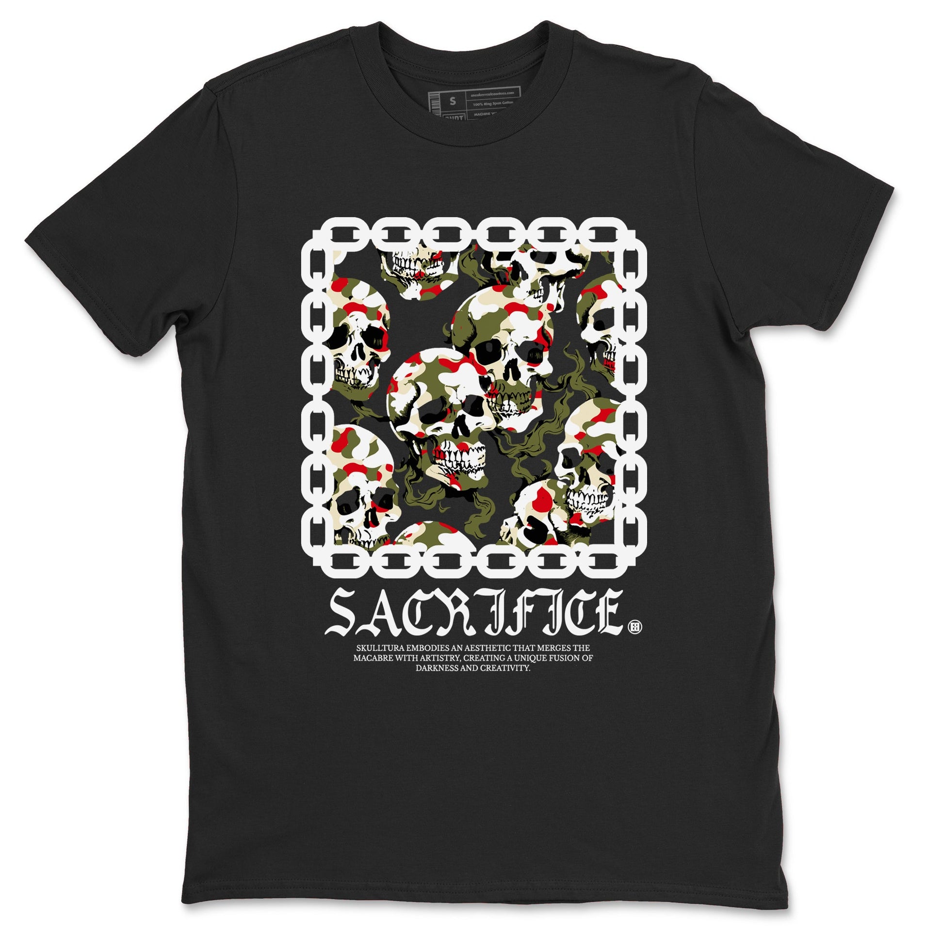 1s Travis Scott Medium Olive shirts to match jordans Sacrifice sneaker match tees Air Jordan 1 Travis Scott Medium Olive SNRT Sneaker Tees streetwear brand Black 2 unisex cotton tee