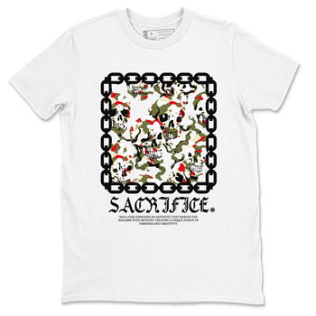1s Travis Scott Medium Olive shirts to match jordans Sacrifice sneaker match tees Air Jordan 1 Travis Scott Medium Olive SNRT Sneaker Tees streetwear brand White 2 unisex cotton tee