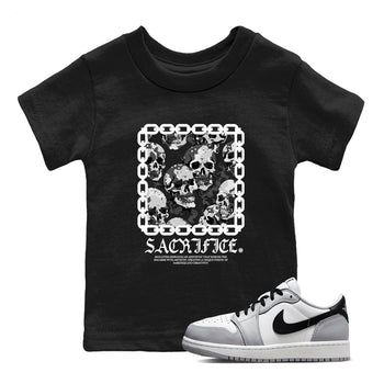 AJ1 Wolf Grey shirts to match jordans Sacrifice sneaker match tees Air Jordan 1 Wolf Grey SNRT Sneaker Tees streetwear brand Baby and Youth Black 1 cotton tee