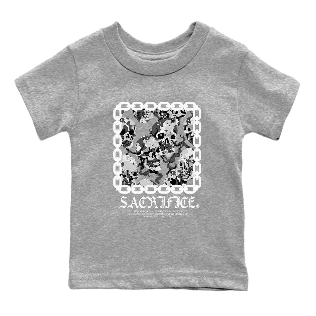 AJ1 Wolf Grey shirts to match jordans Sacrifice sneaker match tees Air Jordan 1 Wolf Grey SNRT Sneaker Tees streetwear brand Baby and Youth Heather Grey 2 cotton tee