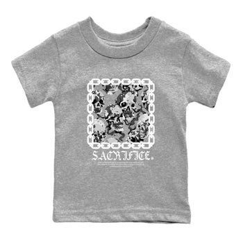 AJ1 Wolf Grey shirts to match jordans Sacrifice sneaker match tees Air Jordan 1 Wolf Grey SNRT Sneaker Tees streetwear brand Baby and Youth Heather Grey 2 cotton tee