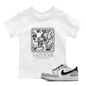 AJ1 Wolf Grey shirts to match jordans Sacrifice sneaker match tees Air Jordan 1 Wolf Grey SNRT Sneaker Tees streetwear brand Baby and Youth White 1 cotton tee