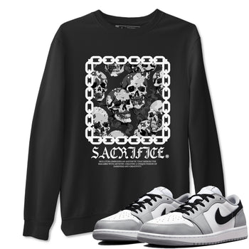 AJ1 Wolf Grey shirts to match jordans Sacrifice sneaker match tees Air Jordan 1 Wolf Grey SNRT Sneaker Tees streetwear brand Black 1 unisex cotton tee
