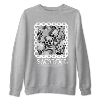 AJ1 Wolf Grey shirts to match jordans Sacrifice sneaker match tees Air Jordan 1 Wolf Grey SNRT Sneaker Tees streetwear brand Heather Grey 2 unisex cotton tee