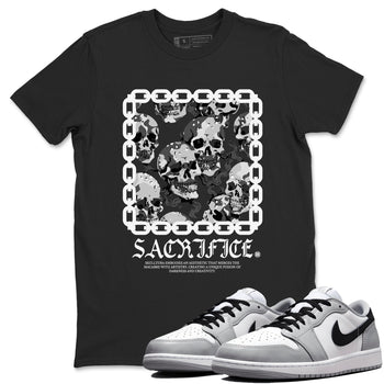 AJ1 Wolf Grey shirts to match jordans Sacrifice sneaker match tees Air Jordan 1 Wolf Grey SNRT Sneaker Tees streetwear brand Black 1 unisex cotton tee