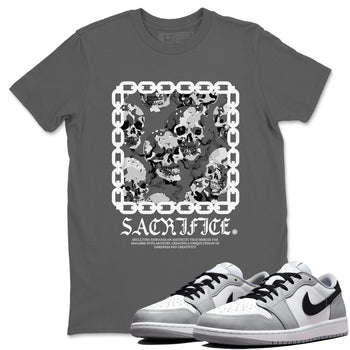AJ1 Wolf Grey shirts to match jordans Sacrifice sneaker match tees Air Jordan 1 Wolf Grey SNRT Sneaker Tees streetwear brand Cool Grey 1 unisex cotton tee