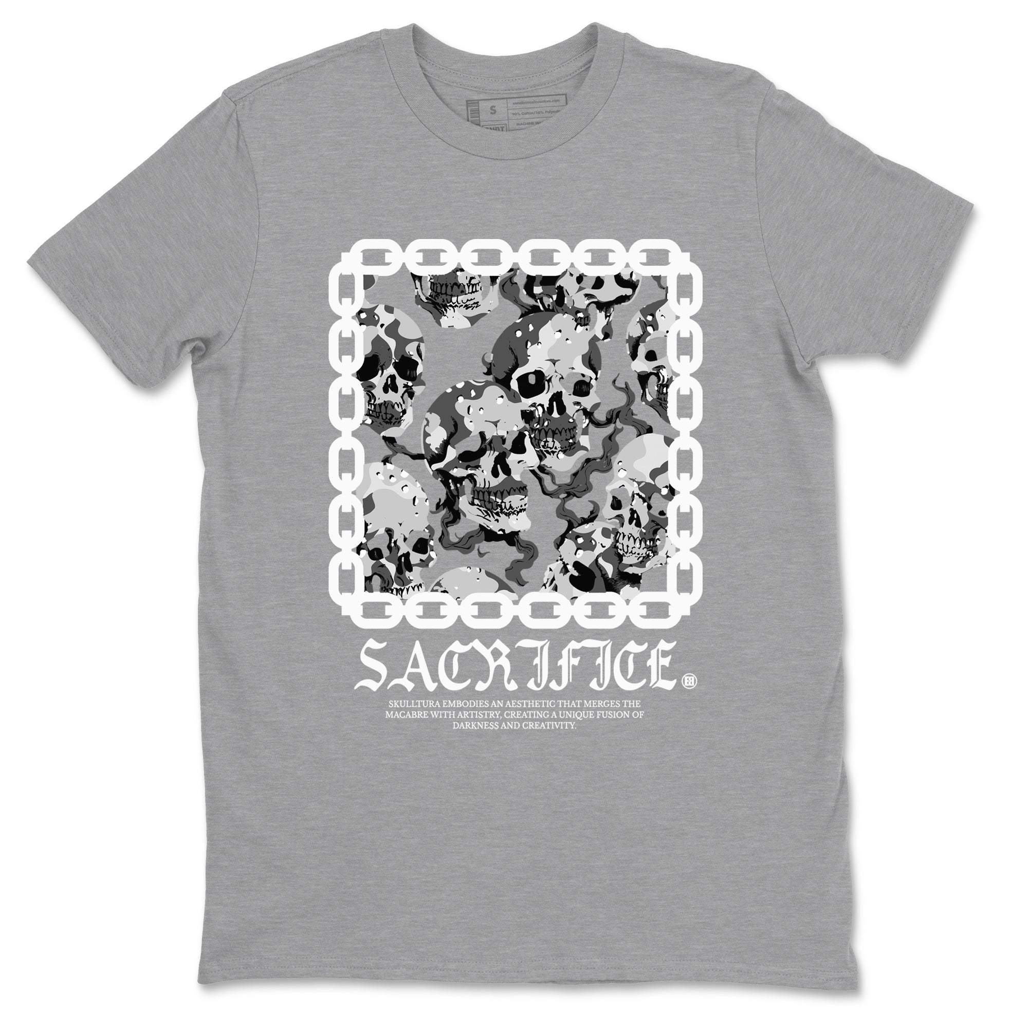 AJ1 Wolf Grey shirts to match jordans Sacrifice sneaker match tees Air Jordan 1 Wolf Grey SNRT Sneaker Tees streetwear brand Heather Grey 2 unisex cotton tee
