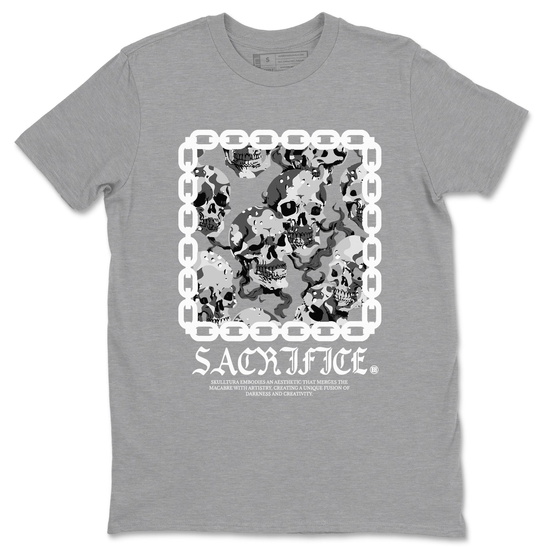 AJ1 Wolf Grey shirts to match jordans Sacrifice sneaker match tees Air Jordan 1 Wolf Grey SNRT Sneaker Tees streetwear brand Heather Grey 2 unisex cotton tee