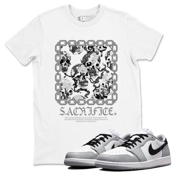 AJ1 Wolf Grey shirts to match jordans Sacrifice sneaker match tees Air Jordan 1 Wolf Grey SNRT Sneaker Tees streetwear brand White 1 unisex cotton tee