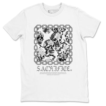 AJ1 Wolf Grey shirts to match jordans Sacrifice sneaker match tees Air Jordan 1 Wolf Grey SNRT Sneaker Tees streetwear brand White 2 unisex cotton tee