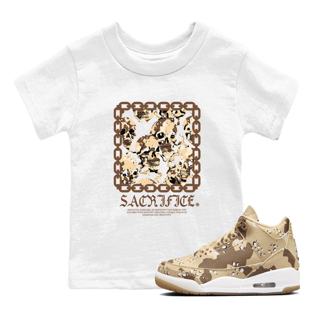 3s Desert Camo shirts to match jordans Sacrifice sneaker match tees Air Jordan 3 Desert Camo SNRT Sneaker Tees streetwear brand Baby and Youth White 1 cotton tee