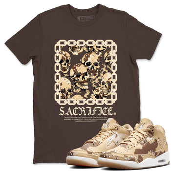 3s Desert Camo shirts to match jordans Sacrifice sneaker match tees Air Jordan 3 Desert Camo SNRT Sneaker Tees streetwear brand Dark Chocolate 1 unisex cotton tee