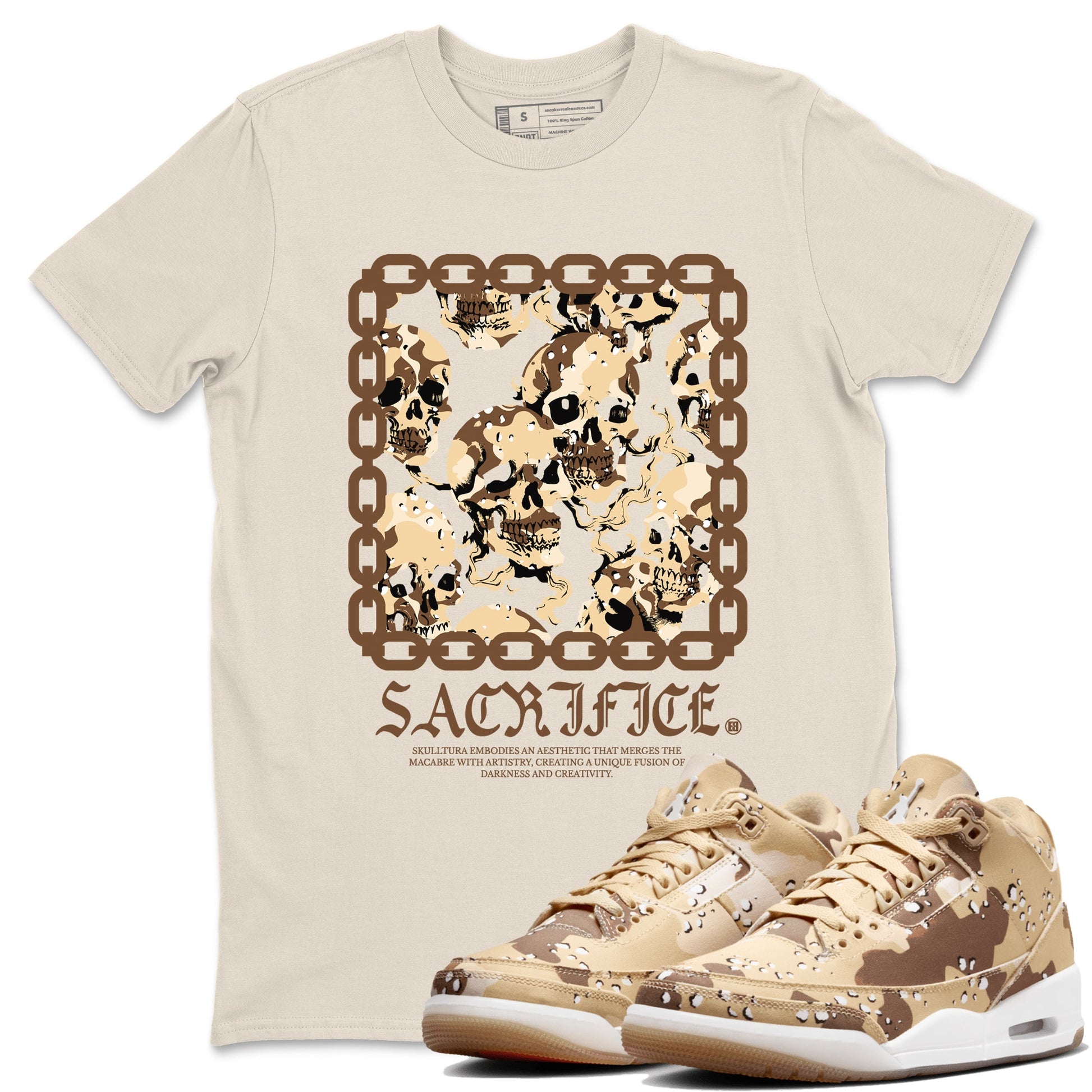 3s Desert Camo shirts to match jordans Sacrifice sneaker match tees Air Jordan 3 Desert Camo SNRT Sneaker Tees streetwear brand Natural 1 unisex cotton tee