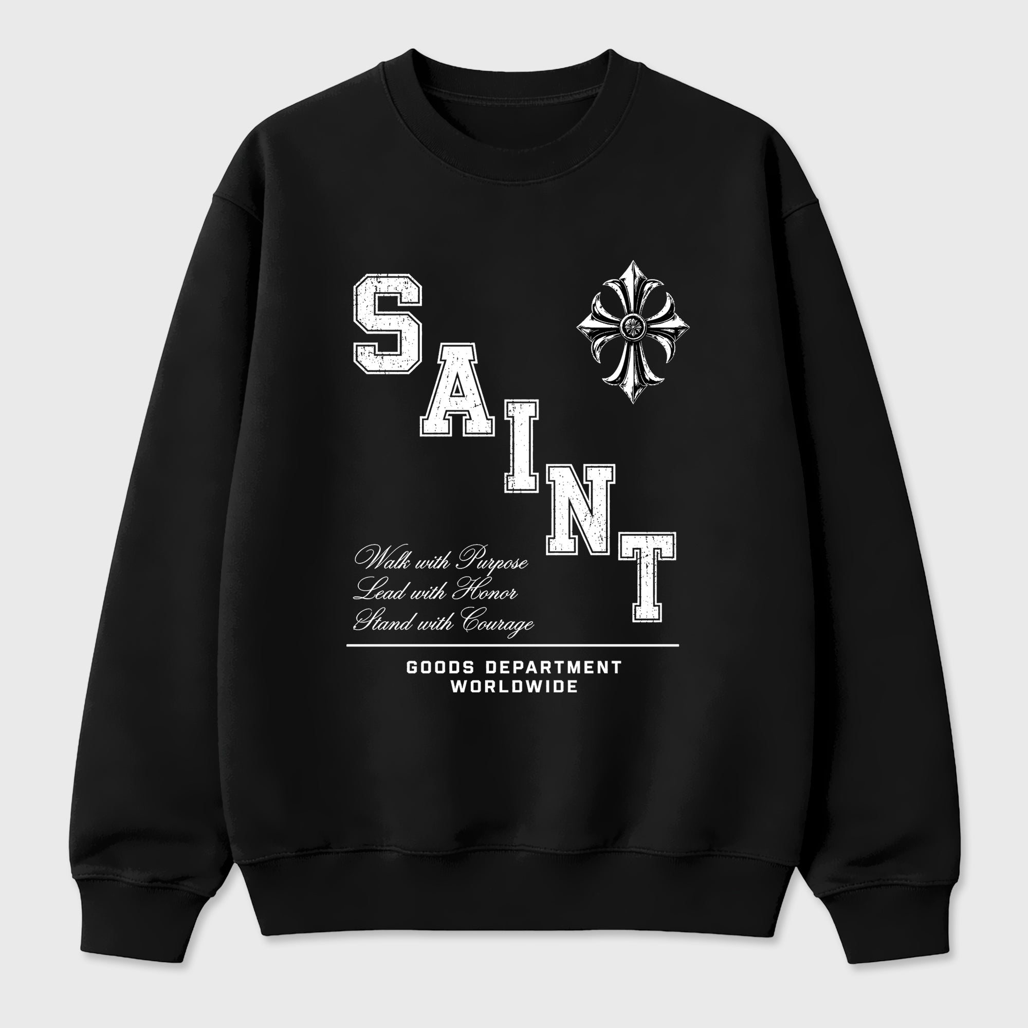 Saint Division Graphic T-Shirt featuring original streetwear artwork designed to match the Air Jordan 8 Chrome. Black 2 Graphic Tee.