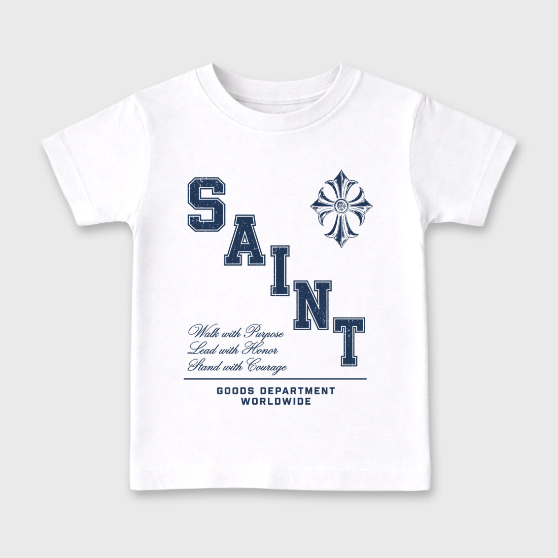 Saint Honor Baby & Kids Graphic T-Shirt featuring original artwork designed to match the Air Jordan 13 Flint. White 2 Kids Graphic Tee.