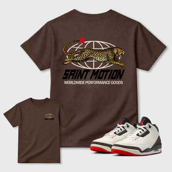 Saint Motion double side graphic tee styled to complete your fit with the AJ3 World's Best Dad, shown in Dark Chocolate.
